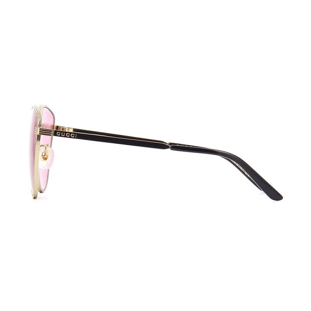 NWT Gucci GG0807SA-004-58 Gold Oversized 58mm Sunglasses
